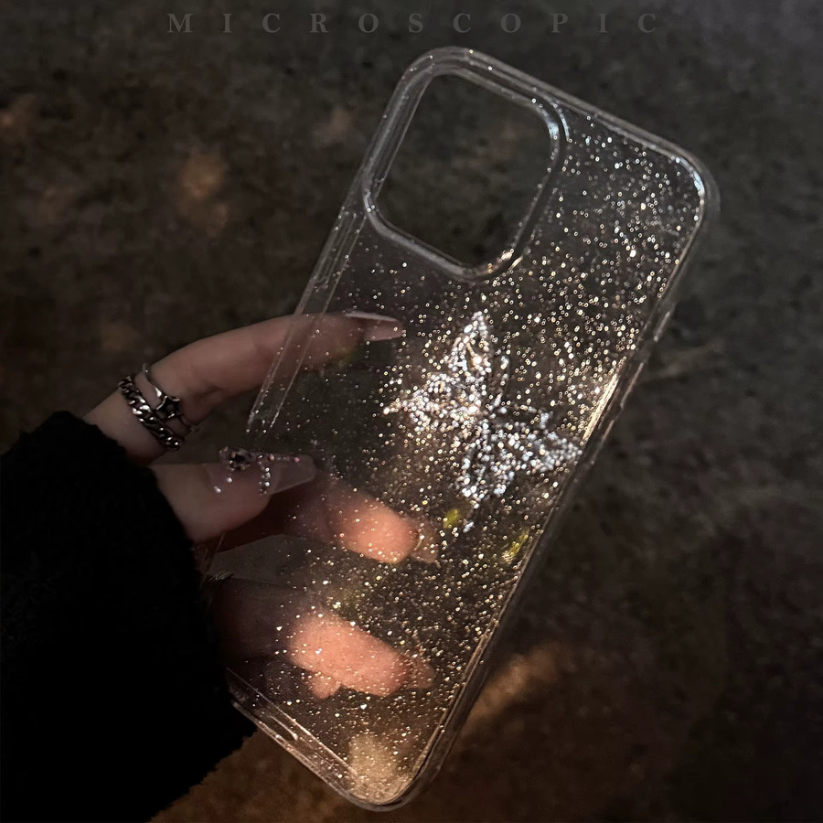 Potdemiel Schmetterlings Handyhülle mit Diamant-Glitzer und Pailletten für iPhone 12 bis iPhone 17 Pro Max, transparent, stoßfest und weich - Bild 1