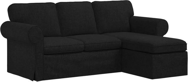 vidaXL Ecksofa in Schwarz mit Stoffbezug und Dekokissen, L-Form, B/T/H: 215 x 138 x 80 cm - Bild 1