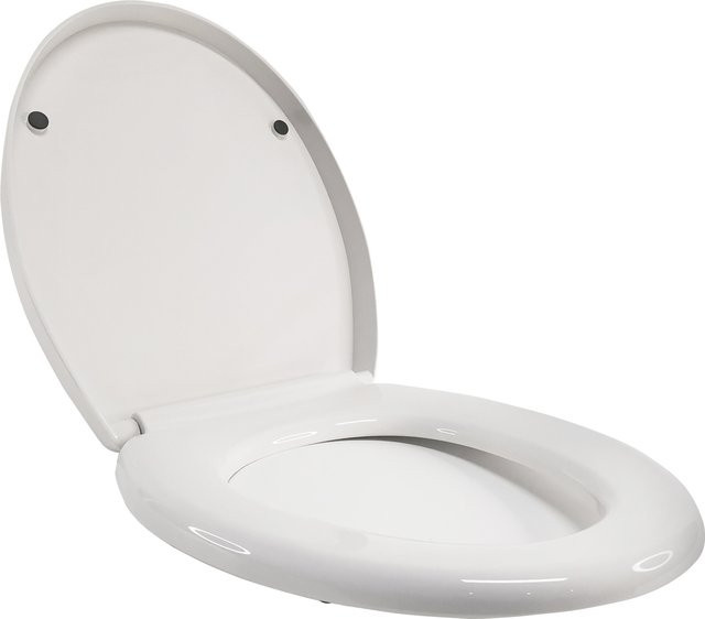 DayPlus O-förmiger Toilettensitz mit Soft-Close und Schnellverschluss, antibakterieller Toilettendeckel aus Kunststoff in Weiß - Bild 1