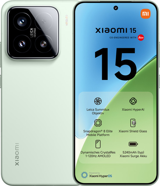 Xiaomi 15 Smartphone Grün 512GB - Bild 1
