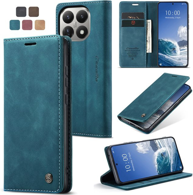Luxuriöse Retro-Lederhülle für Xiaomi 15T in Braun mit Kartenfächern und Standfunktion - Bild 1