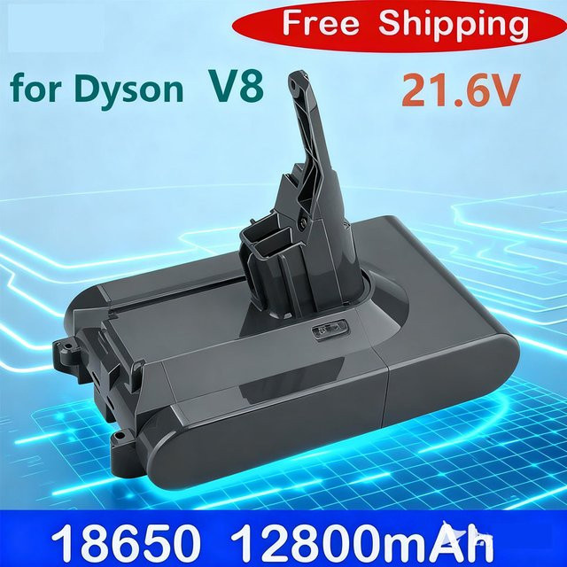 Hochleistungs-Ersatzakku für Dyson V8 Absolute Animal Li-Ionen-Staubsauger SV10 mit 12800mAh, 21,6V - Bild 1