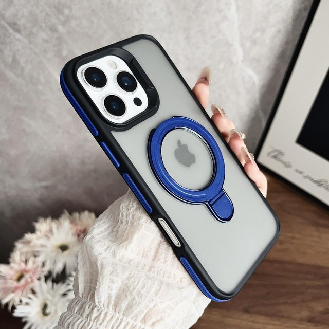 Magnetische Schild-Rüstung Handyhülle für Apple iPhone 16, 15 Pro Max und 13 Pro in Blau/Mehrfarbig mit rutschfesten Kanten - Bild 1
