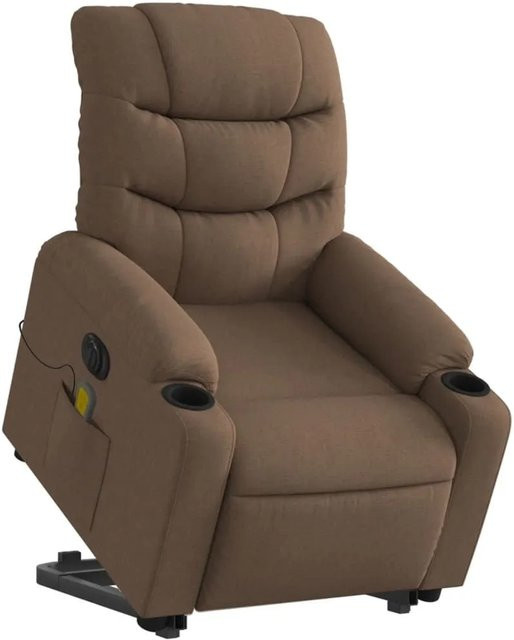 vidaXL Elektrischer Massagesessel mit Aufstehhilfe in Braun aus Stoff - Bild 1