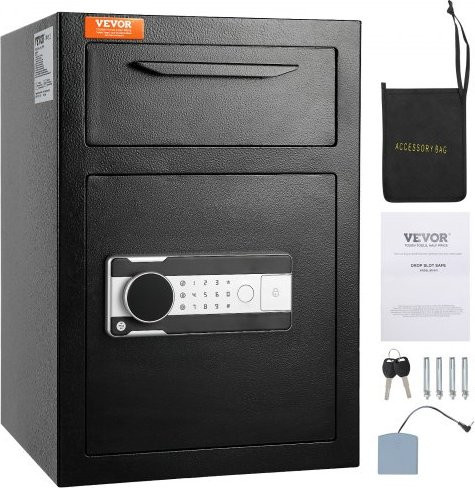 VEVOR Einwurftresor mit Drop-Slot und elektronischem Codeschloss, Schwarz, 70,8 L, B/T/H: 35,5 x 35,5 x 51,5 cm - Bild 1