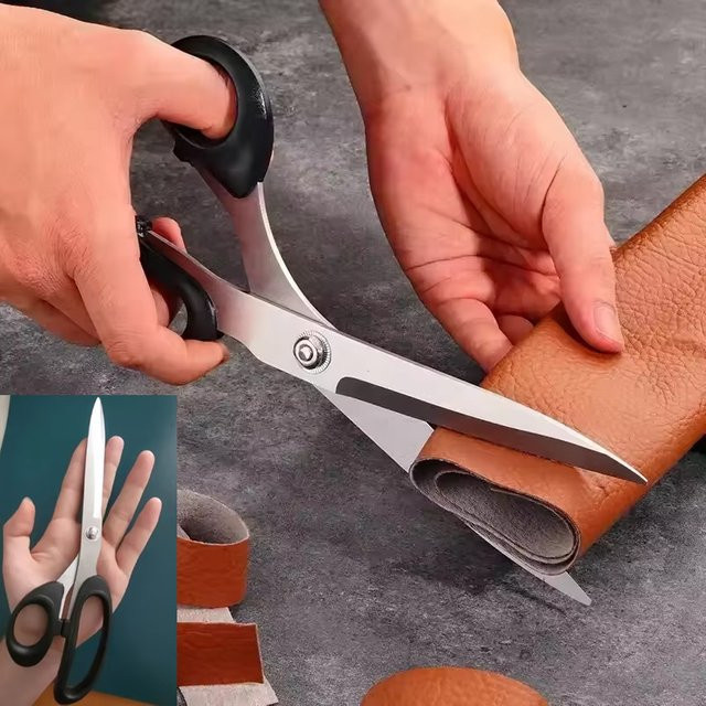 Professionelle Schneiderschere für Stoff und Leder in Schwarz aus Metall - Bild 1