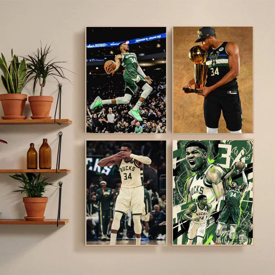 G-Giannis A-Antetokounmpo Poster, selbstklebender Kunst-Aufkleber aus wasserfestem Papier in Mehrfarbig, Wanddekoration für Zimmer, Bar oder Kaffeehaus - Bild 2