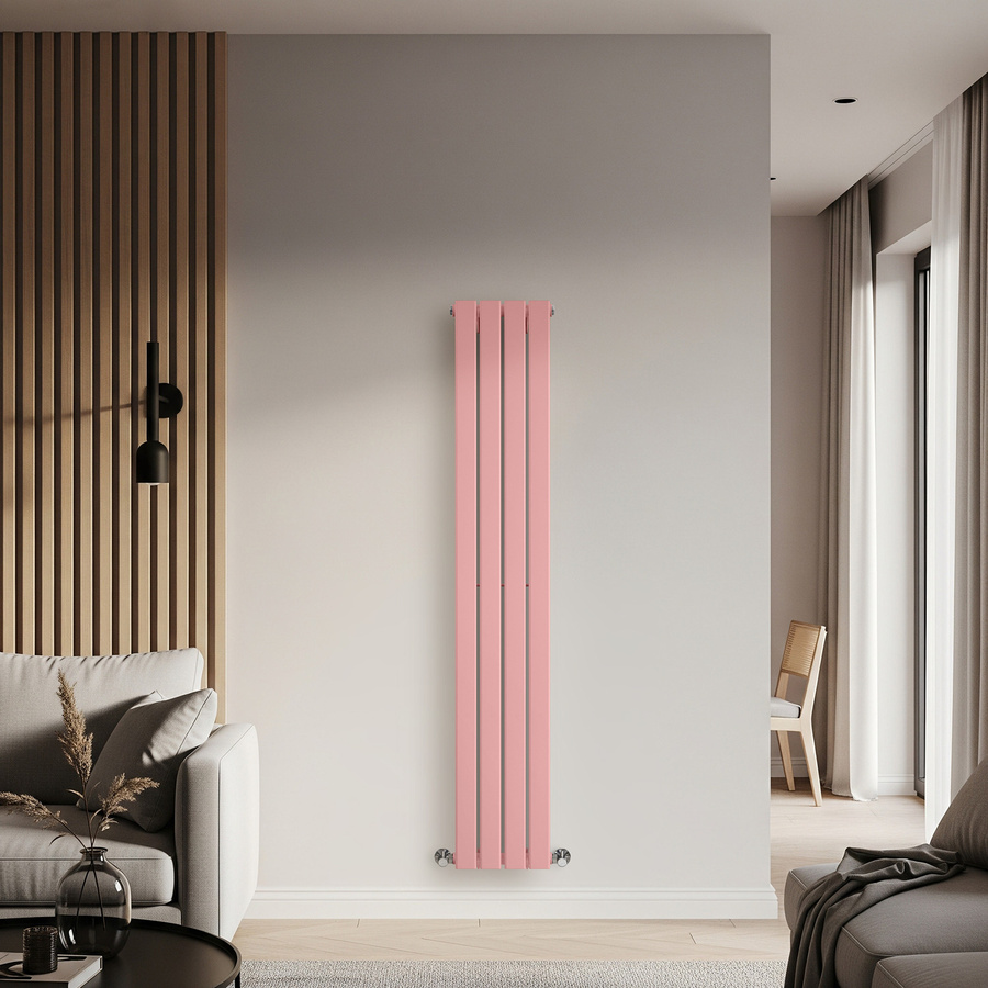 Einlagiger Design-Heizkörper Vertikal von Delta in Pink (Camellia Pink), Höhe: 160 cm, Breite: 28 cm - Bild 1