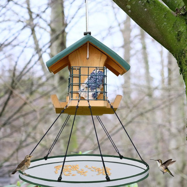 Femme Couture Vogelfutterfänger Auffangschale für Futterhäuschen aus Polyester, Grau, Durchmesser: 40,5 cm - Bild 1