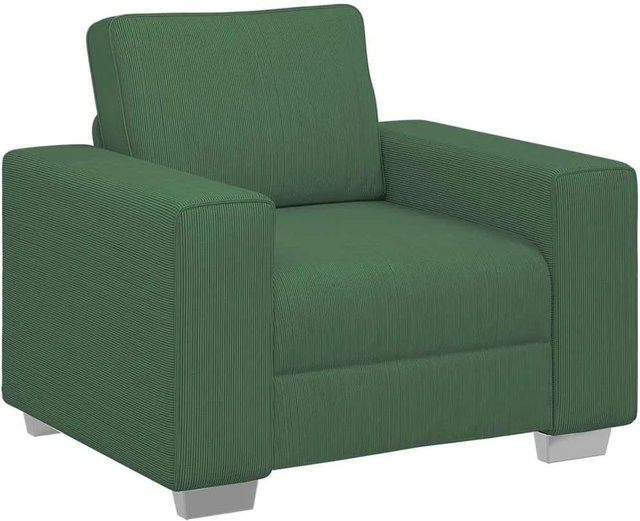 vidaXL Sessel in Dunkelgrün mit Cordstoff, B/T/H: 100 x 77 x 82 cm - Bild 1