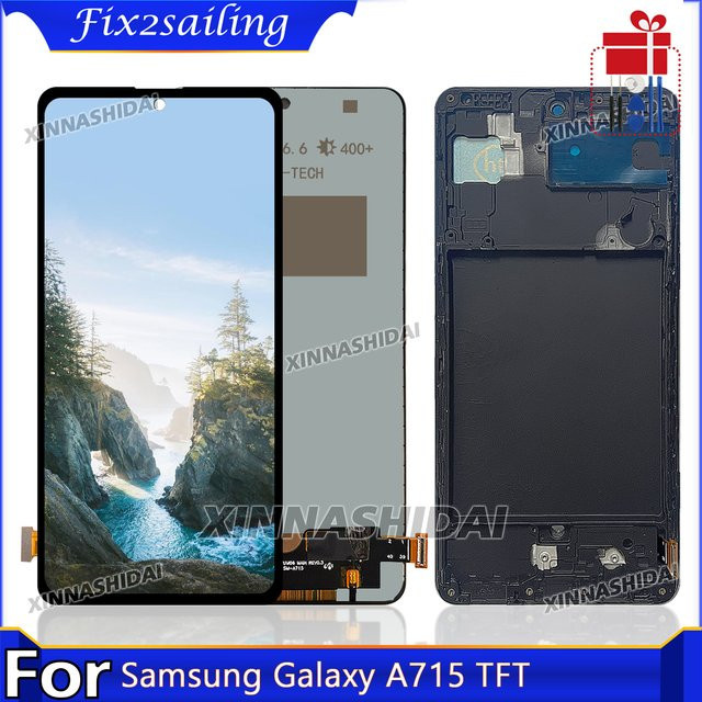 Samsung Galaxy A715 TFT-Display mit Rahmen, LCD-Bildschirmersatz und digitalem Touchscreen in Schwarz - Bild 1
