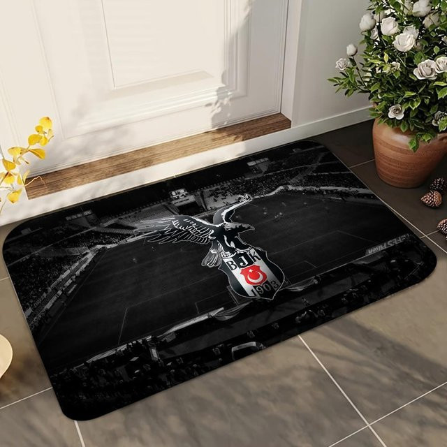 Karpetti Badezimmer Matte Besiktas BJK, Schwarz, B/B: 40 x 60 cm - Bild 1