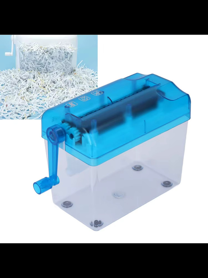 Manuelle Streifenschnitt-Zerkleinerungsmaschine für Büro und Schule in Blau - Bild 2