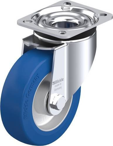 Blickle Lenkrolle LK-ALBS 125K-1 in Blau und Silber mit 125 mm Rad-Durchmesser und 350 kg Tragfähigkeit - Bild 1