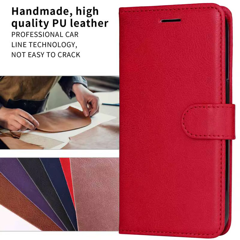 Lederne Flip Brieftasche für Motorola Moto Edge 40 Neo, G13, G23, G53, G73, G14, G24, G54, G84, G04, G22, G32, E13, E22, E32, E20 in Rot - Bild 2