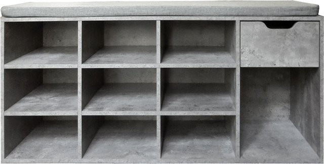 Schuhbank Lisa von HTI-Living in Beton-Optik, Grau, matt - Bild 1