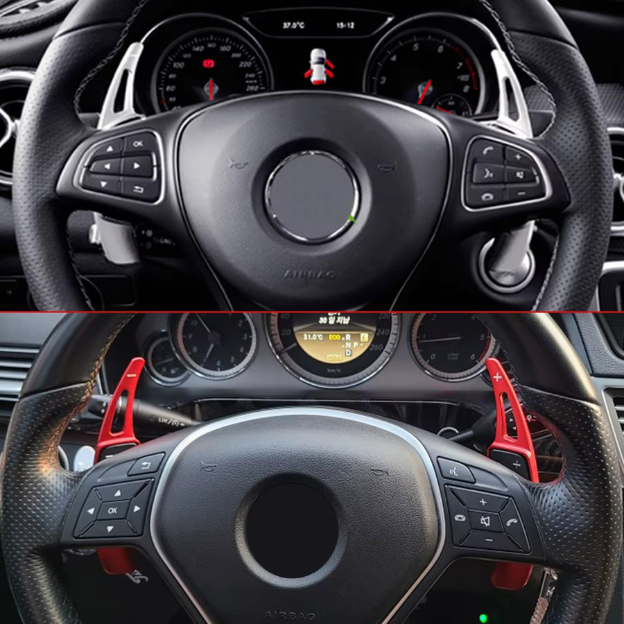 Beinuli Lenkrad Paddles Shifter Extender für Mercedes Benz A B Klasse W447 W176 W246 SLK R172 CLA C117 GLA X156 in Schwarz - Bild 3