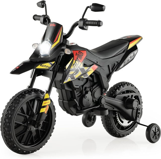 GOFLAME Aprilia Elektro-Motorrad für Kinder, 12-V-Kindermotorrad, Schwarz - Bild 1