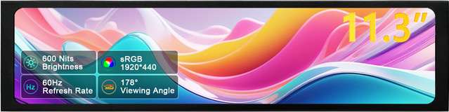 Wisecoco 11,3 Zoll Tragbarer Monitor FHD IPS Stretched Bar Display in Schwarz mit 1920 x 440 Pixeln für PC-Gehäuse und Aida64 - Bild 1