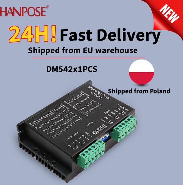 HANPOSE DM542 Schrittmotor Antriebssteuerung Lead Shine 2-Phasen Digital 24-50 VDC Max. 4,2A für Motortreiber der Serie 57 in Schwarz - Bild 1
