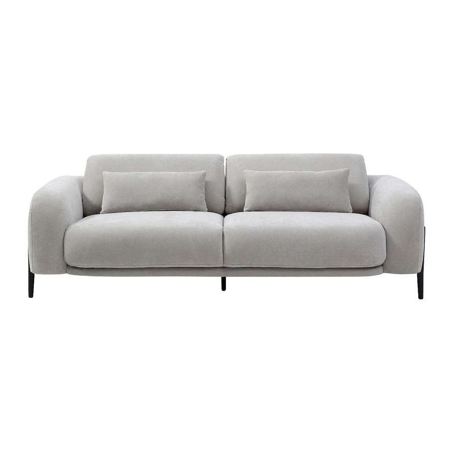 Vente-unique Sofa Aravio Hellgrau ohne Schlafmöglichkeit mit Stoffbezug und Metallrahmen Breite: 210 cm - Bild 2