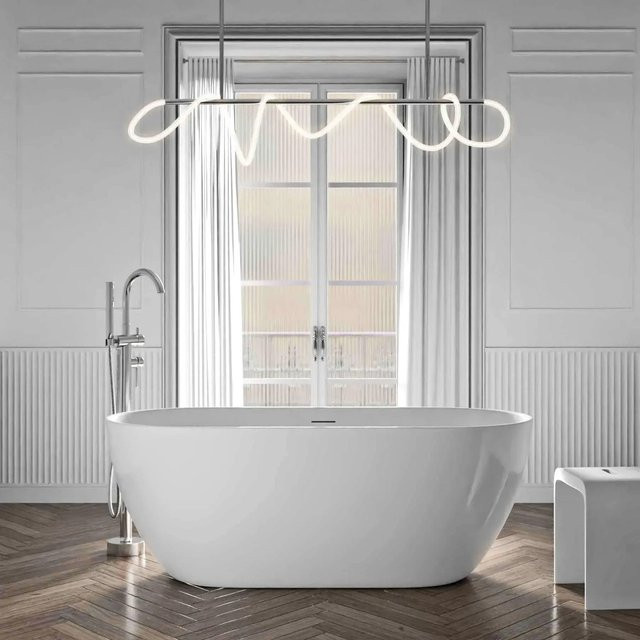 Freistehende Badewanne Bernstein JAZZ PLUS 2.0 aus Acryl in Weiß Glänzend, B/T/H: 180 x 80 x 59 cm - Bild 1