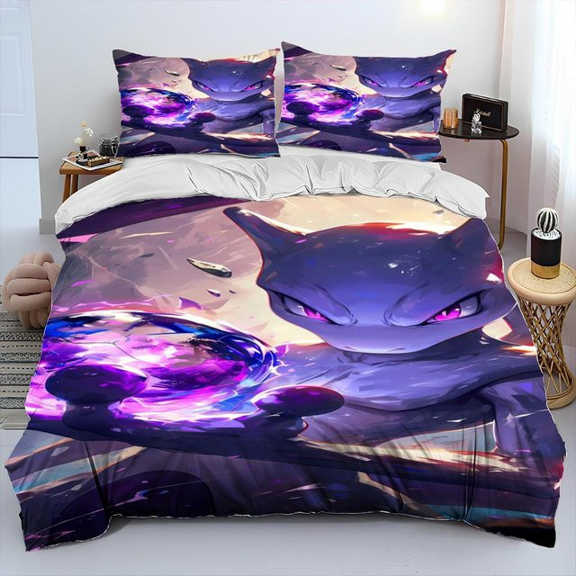 Gu Tao Pokemon Bettwäsche Set Pikachu 3-teilig, Farbe Lila, B/H: 135 x 200 cm - Bild 1