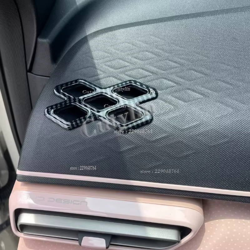 Carbon Fiber AC Schalter Panel und Klimaanlage Lüftungsrahmen Abdeckung für BYD Dolphin Mini Seagull Dolphin Surf 2024-2026 in Schwarz von cutylin - Bild 5