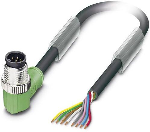 Phoenix Contact 1522545 Sensor-Aktor-Steckverbinder M12 gewinkelt, 8-polig, grau/mehrfarbig, Kabellänge: 1,50 m - Bild 1