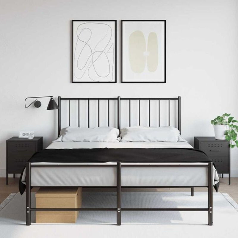 Vidaxl Set aus 2 Nachttischen im Industrial Design aus Stahl in Schwarz, B/T/H: 36 x 39 x 50,5 cm - Bild 1