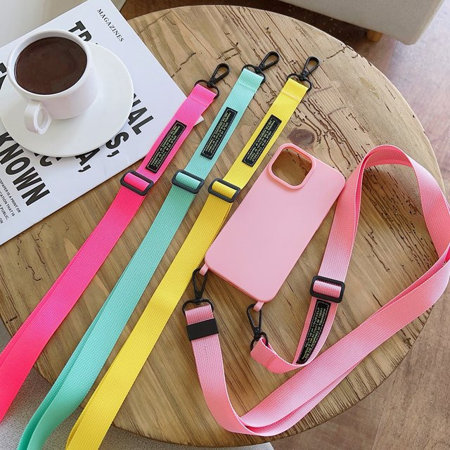 ZHANZHI Telefon-Lanyard mit breitem Stoffgurt und Rückenclip in Lila, universelles Umhängeband für dein Handy - Bild 1