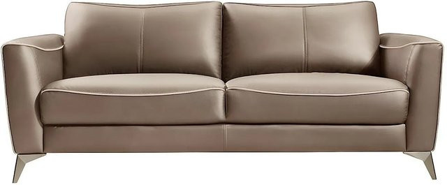 Vente-unique Sofa Batuco in Braun mit Lederbezug, Breite: 200 cm - Bild 1