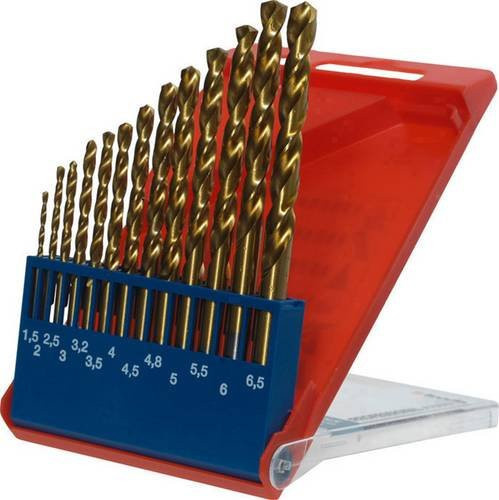 Kwb HSS Metall-Spiralbohrer-Set 13teilig aus Edelstahl in Gold und Multicolour, M2 DIN 338 - Bild 1