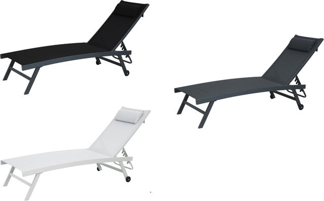 Gardissimo Sonnenliege Mia aus Aluminium mit Textilbespannung und Rollen, Anthrazit, B/T/H: 194 x 91,5 x 120 cm - Bild 1