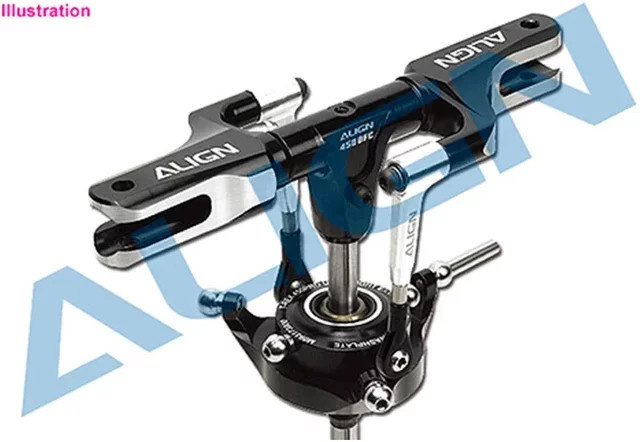 JDHMBD T-REX 450dfc 450l Haupt Rotor Kopf Upgrade Set, Metall, Schwarz - Bild 1
