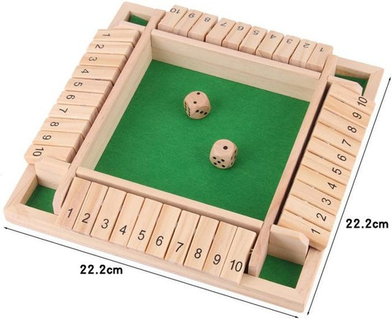 Yiran toy 1 Shut The Box Würfelspiel Holz