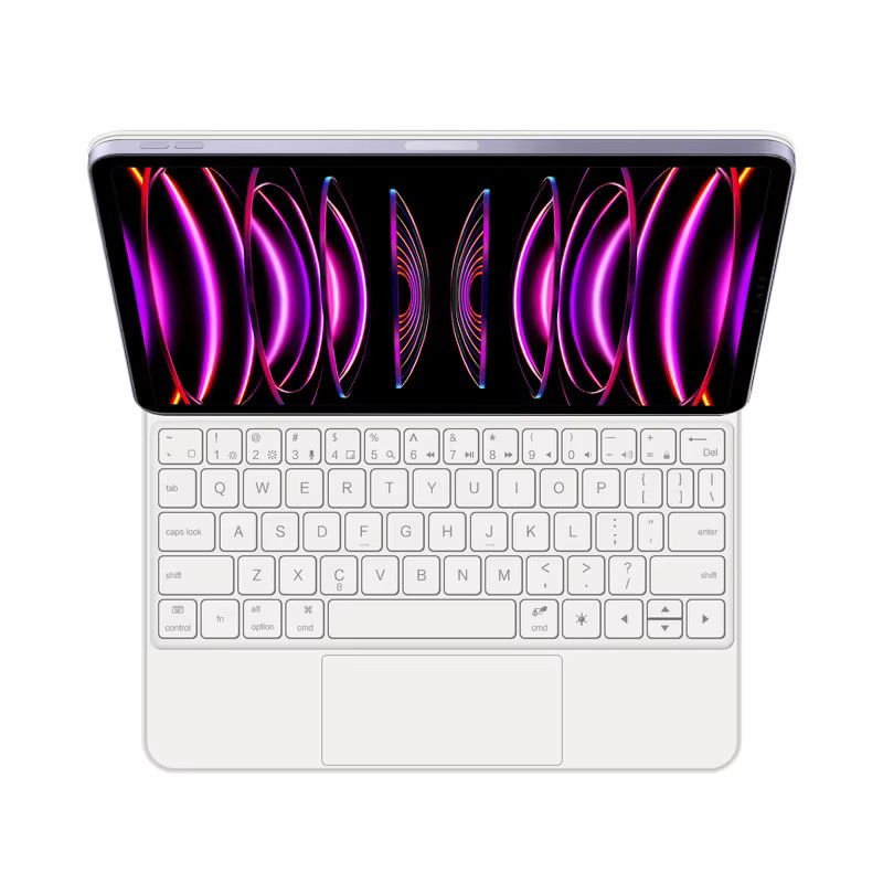 AJIUYU Magische Tastatur Folio für iPad Air 13 Zoll M3 M2 und iPad Pro 12,9 Zoll in Weiß - Bild 2