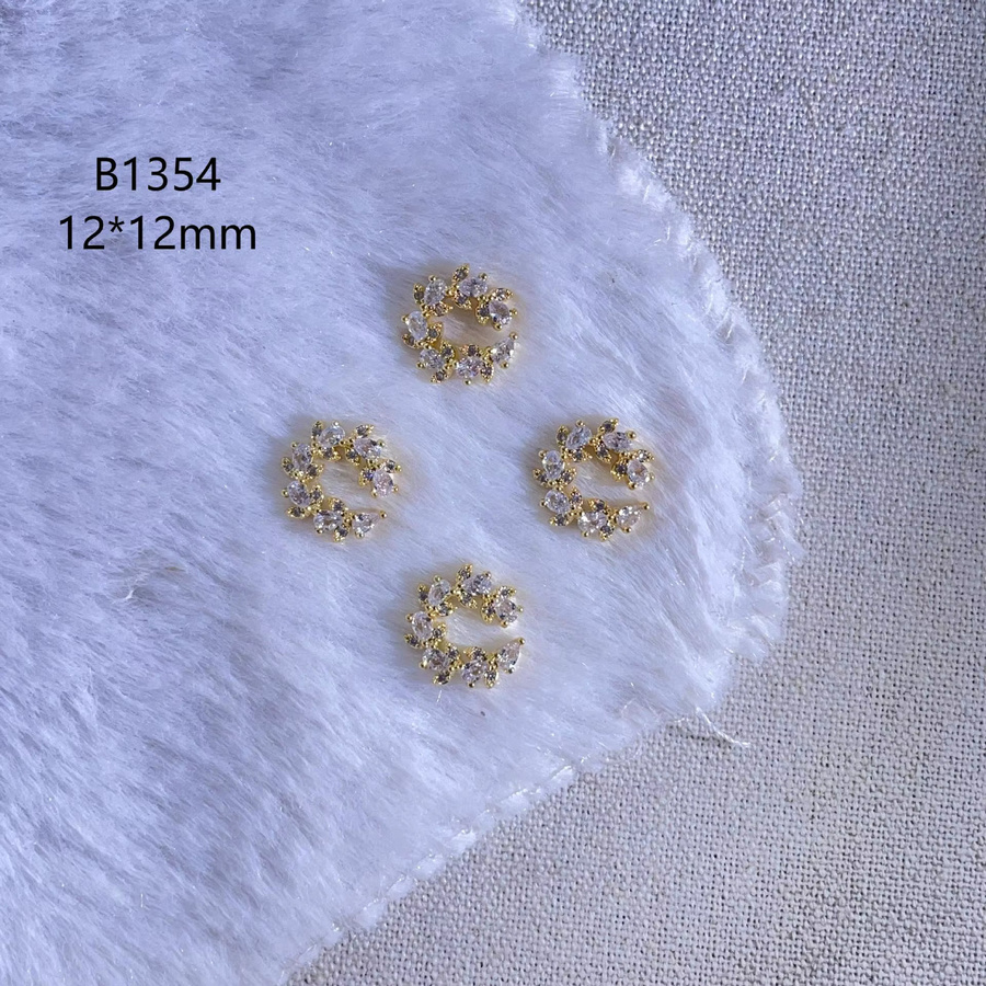 Kaniu Luxe Gold Nageljuwelen, Kristall Strasssteine, Glänzend, 4 Stück - Bild 2