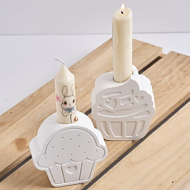 UDOCOOL Silikon Form für DIY Kerzenhalter in Form einer 3D Papier Tasse für kreative Gussarbeiten mit Beton oder Gips, Weiß - Bild 1