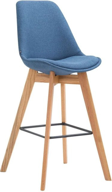 DELUKE Barhocker GIKAR Barstuhl mit Lehne aus Stoff in Blau, B/T/H: 48 x 56 x 112 cm - Bild 1