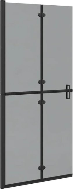 vidaXL Walk-In Duschwand aus Glas in Schwarz, Rechteckig, B: 90 cm, T: 6,5 cm, H: 190 cm - Bild 1