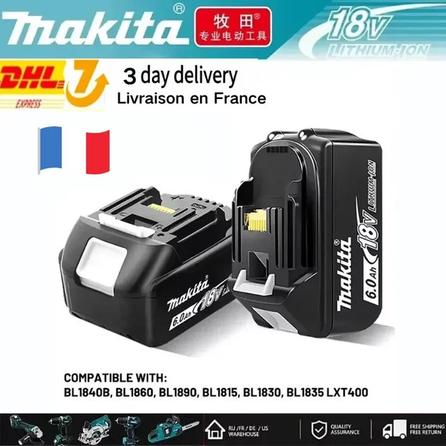 Makita Ersatz-Lithium-Akku 18V mit 6Ah für BL1830B BL1850B BL1850 BL1840 BL1860 BL1815 - Bild 1