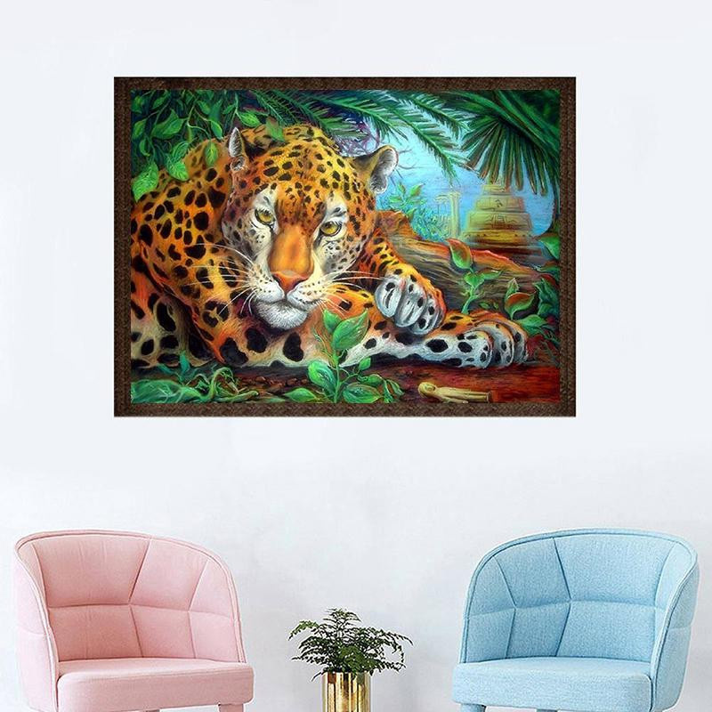 FIYO Diamond Painting DIY Diamant Mosaik Tiger Bild mit Strass Diamant Stickerei, B/H: 20 x 30 cm - Bild 1