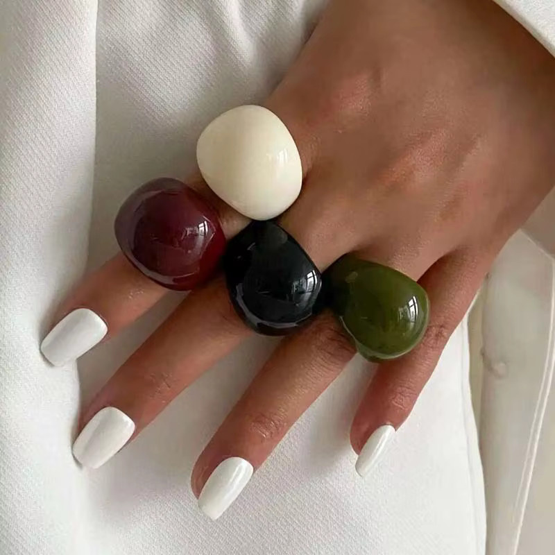 sharelucky Ringe, Kunststoff, Bunt, Damen, Vintage - Bild 2