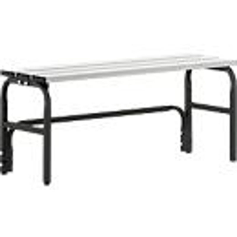 Sypro Umkleidebank aus Edelstahlrohr und Alu in Anthrazit, Breite: 101,5 cm - Bild 2