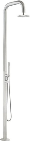 Euroshowers Pure Extende Gartendusche aus Edelstahl in Silber mit Handbrause