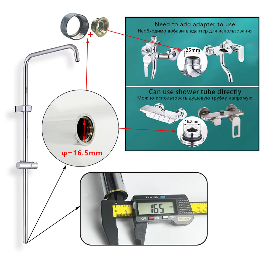 WJNMONE Universal Badezimmer Duscharmatur Adapter Set für Duschsysteme und Badewannen mit G1/2in und G3/4in Anschlüssen - Bild 1