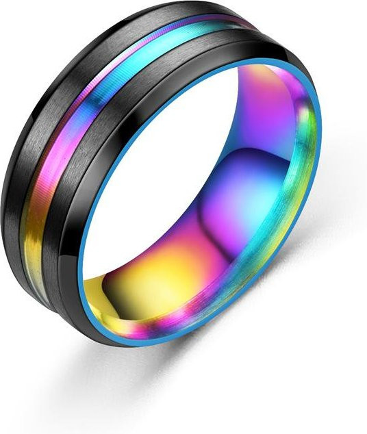 Ring Edelstahl, Schwarz, 8 mm, Unisex - Bild 1