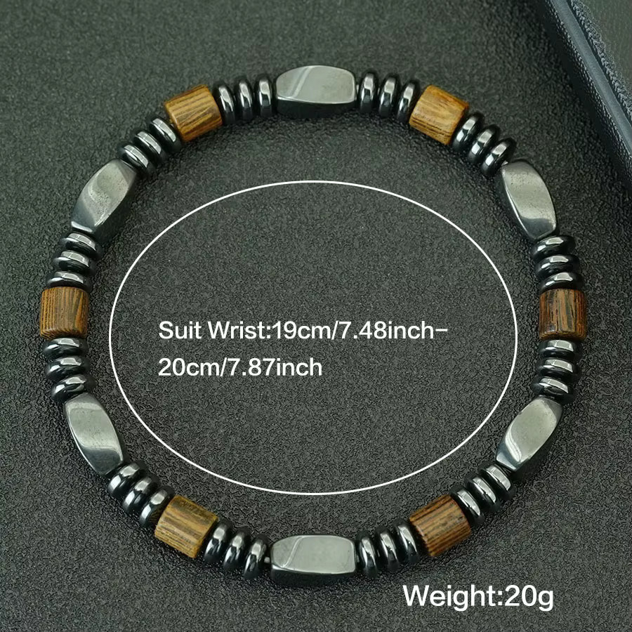 Armband Holzperlen, Schwarz, Herren - Bild 3
