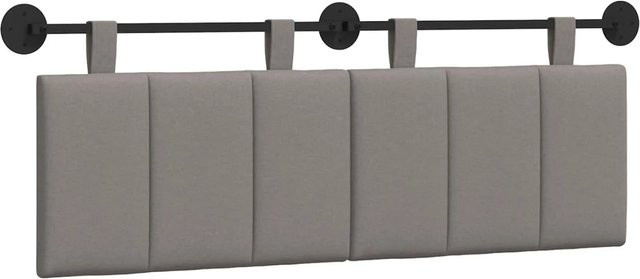 vidaXL Hängendes Kopfteil aus Stoff in Beige oder Grau, Modernes Polsterteil für das Schlafzimmer, Breite: 130 cm, Tiefe: 5 cm, Höhe: 55 cm - Bild 1